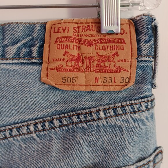 MEN'S LEVI'S RED TAG 505 FADED DISTRESSED JEANS  33 X 30 - Picture 7 of 11